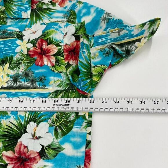Blue Hawaii Vintage Hawaiian Shirt Mens Size Med Aloha Surf Hibiscus Multicolor‎ - Picture 5 of 10
